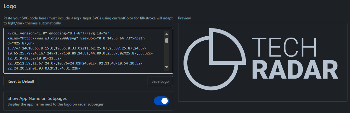 Logo Customization Settings