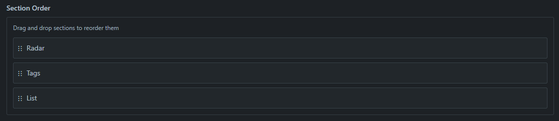 Section Order Configuration